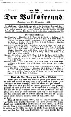 Der Volksfreund Sonntag 28. September 1862