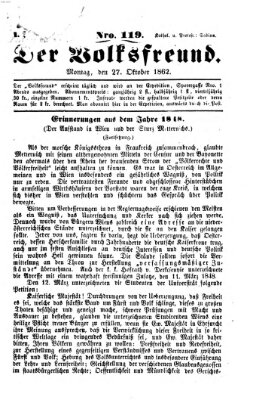 Der Volksfreund Montag 27. Oktober 1862