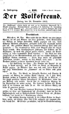 Der Volksfreund Freitag 28. November 1862