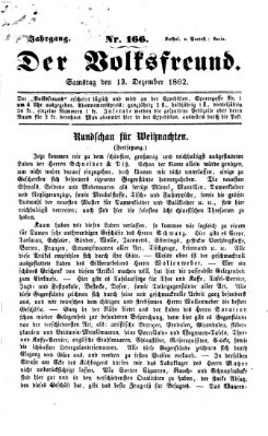 Der Volksfreund Samstag 13. Dezember 1862