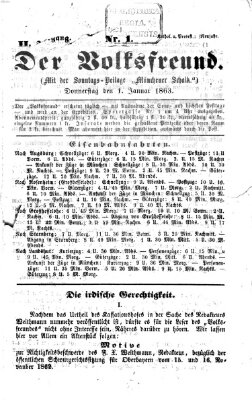 Der Volksfreund Donnerstag 1. Januar 1863