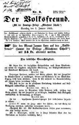 Der Volksfreund Samstag 3. Januar 1863