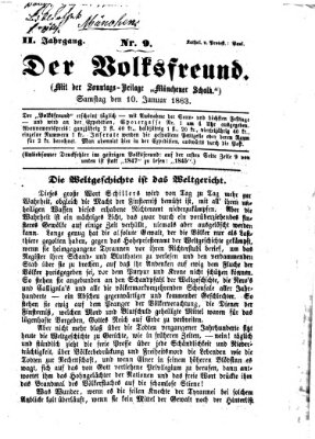 Der Volksfreund Samstag 10. Januar 1863