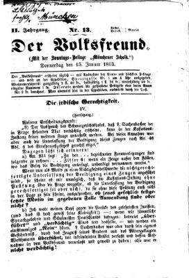 Der Volksfreund Donnerstag 15. Januar 1863