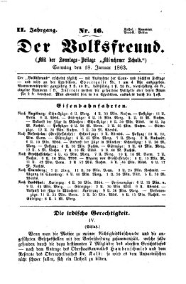 Der Volksfreund Sonntag 18. Januar 1863