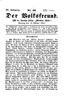 Der Volksfreund Sonntag 15. Februar 1863