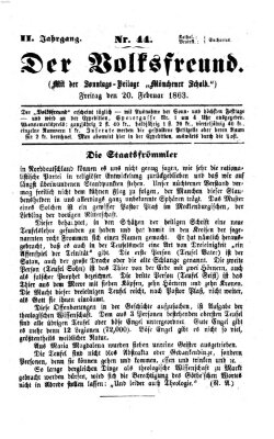 Der Volksfreund Freitag 20. Februar 1863