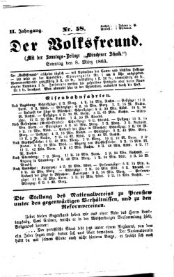 Der Volksfreund Sonntag 8. März 1863