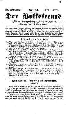 Der Volksfreund Sonntag 15. März 1863