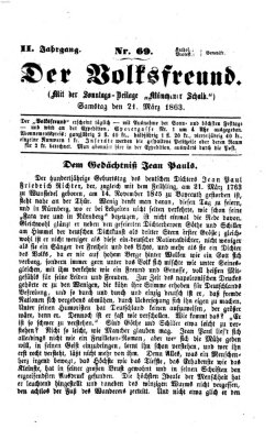 Der Volksfreund Samstag 21. März 1863