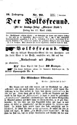 Der Volksfreund Freitag 17. April 1863