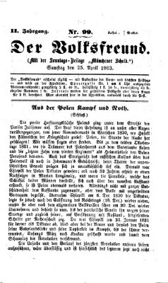 Der Volksfreund Samstag 25. April 1863