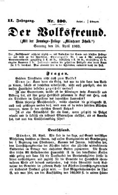 Der Volksfreund Sonntag 26. April 1863