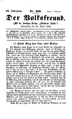 Der Volksfreund Donnerstag 30. April 1863