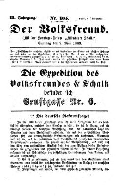 Der Volksfreund Samstag 2. Mai 1863