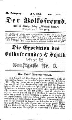 Der Volksfreund Mittwoch 6. Mai 1863