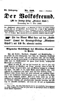 Der Volksfreund Donnerstag 7. Mai 1863