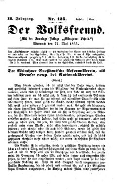 Der Volksfreund Mittwoch 27. Mai 1863