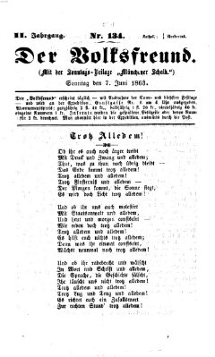 Der Volksfreund Sonntag 7. Juni 1863