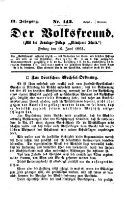 Der Volksfreund Freitag 19. Juni 1863