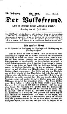 Der Volksfreund Samstag 18. Juli 1863