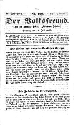 Der Volksfreund Sonntag 19. Juli 1863