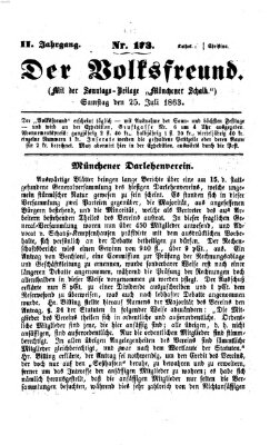 Der Volksfreund Samstag 25. Juli 1863