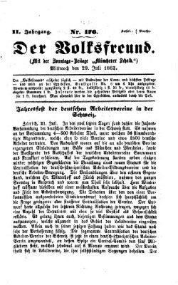 Der Volksfreund Mittwoch 29. Juli 1863