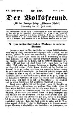 Der Volksfreund Donnerstag 30. Juli 1863