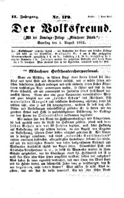 Der Volksfreund Samstag 1. August 1863