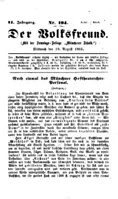 Der Volksfreund Mittwoch 19. August 1863