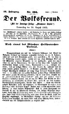 Der Volksfreund Donnerstag 20. August 1863