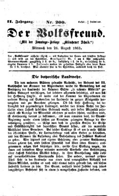 Der Volksfreund Mittwoch 26. August 1863