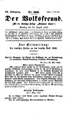 Der Volksfreund Samstag 29. August 1863