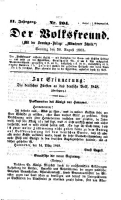 Der Volksfreund Sonntag 30. August 1863