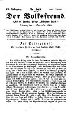 Der Volksfreund Dienstag 1. September 1863