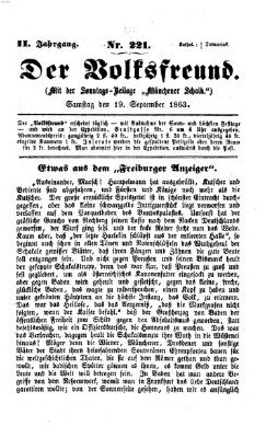 Der Volksfreund Samstag 19. September 1863