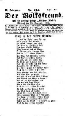 Der Volksfreund Mittwoch 23. September 1863