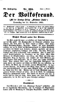 Der Volksfreund Donnerstag 24. September 1863