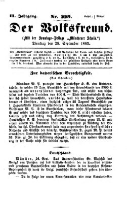 Der Volksfreund Dienstag 29. September 1863