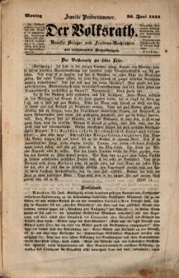 Der Volksrath Montag 26. Juni 1848