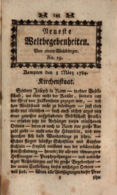 Neueste Weltbegebenheiten (Kemptner Zeitung) Freitag 5. März 1784