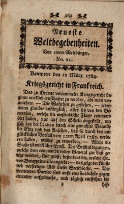 Neueste Weltbegebenheiten (Kemptner Zeitung) Freitag 12. März 1784