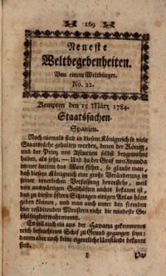 Neueste Weltbegebenheiten (Kemptner Zeitung) Montag 15. März 1784