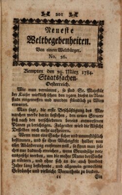 Neueste Weltbegebenheiten (Kemptner Zeitung) Montag 29. März 1784