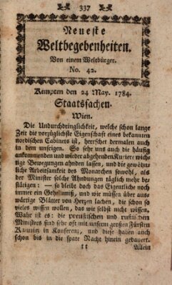 Neueste Weltbegebenheiten (Kemptner Zeitung) Montag 24. Mai 1784