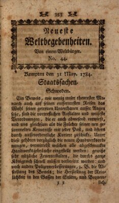 Neueste Weltbegebenheiten (Kemptner Zeitung) Montag 31. Mai 1784