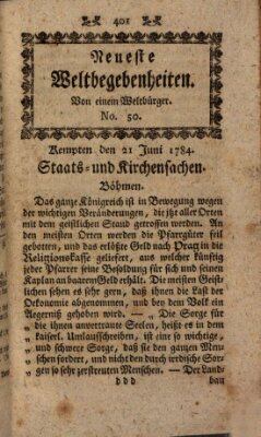 Neueste Weltbegebenheiten (Kemptner Zeitung) Montag 21. Juni 1784