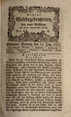 Neueste Weltbegebenheiten (Kemptner Zeitung) Donnerstag 17. Januar 1822