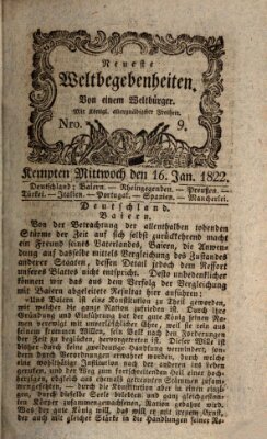 Neueste Weltbegebenheiten (Kemptner Zeitung) Mittwoch 16. Januar 1822